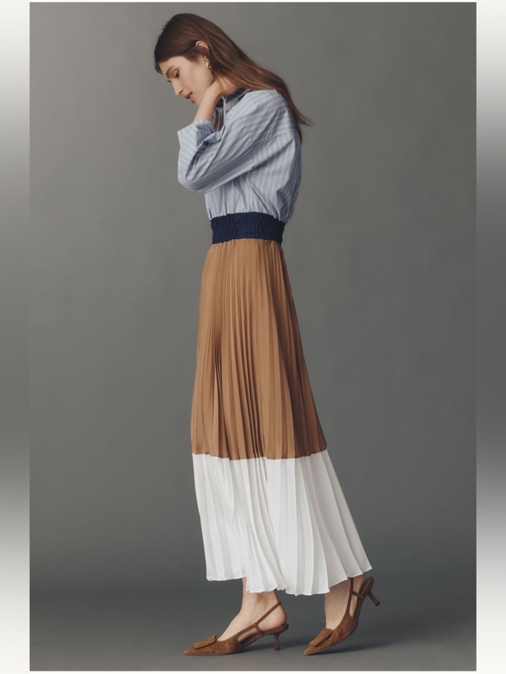 NWT Anthropologie Somerset Pleated Maxi Dress - Picture 3 of 8